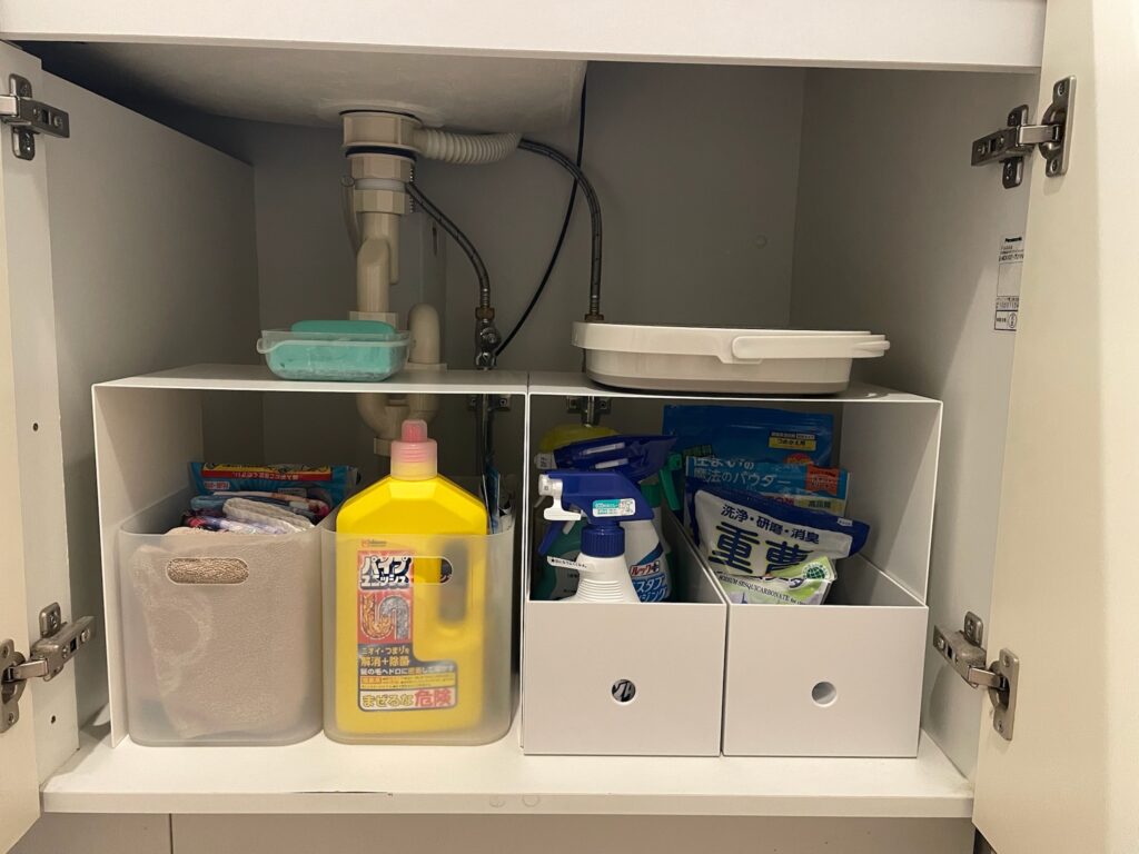 福岡　整理収納アドバイザー　トトノウラボ
片付け後の洗面台下収納
